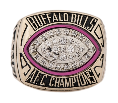 1992 Buffalo Bills AFC Championship Player Ring Presented to Brad Lamb